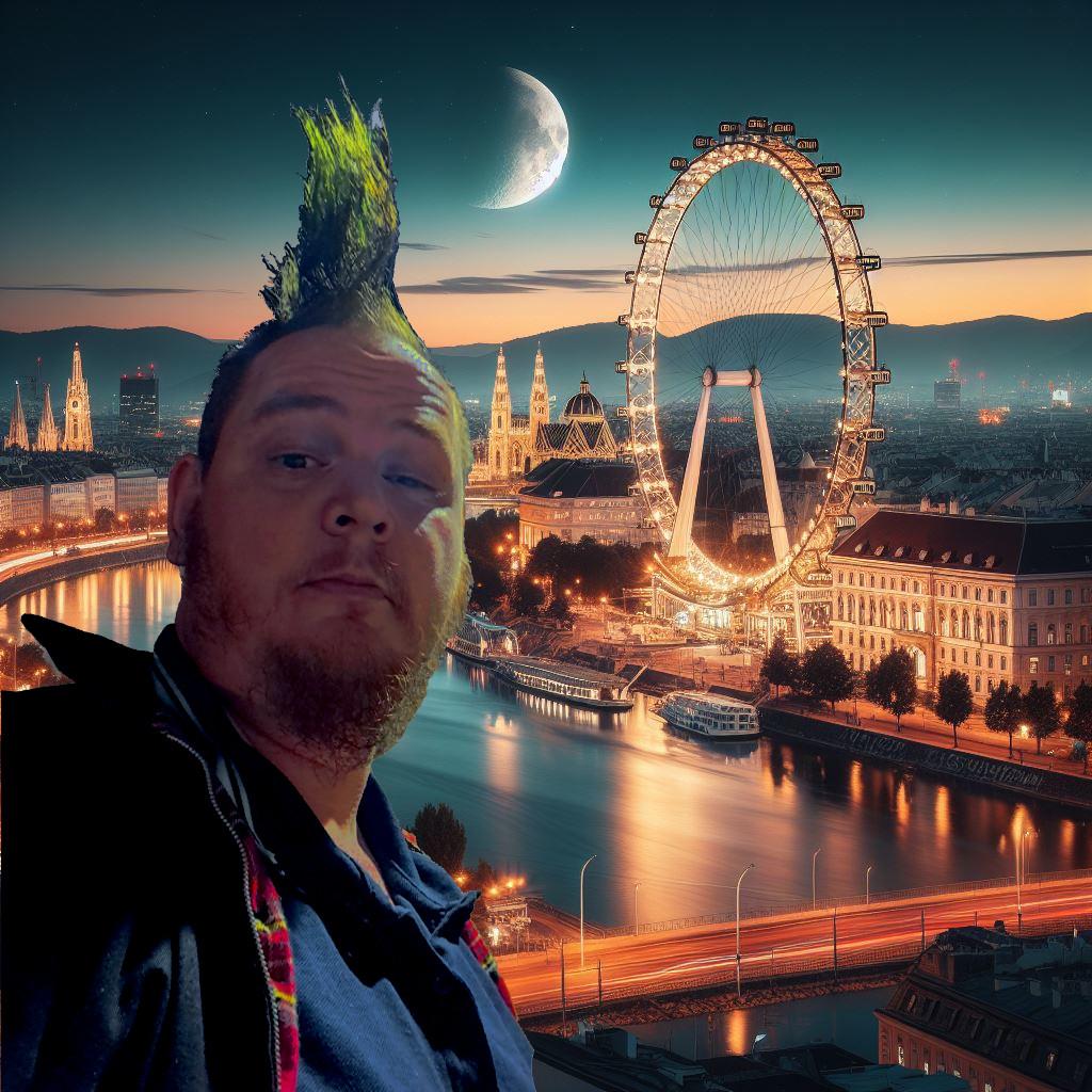 Vienna city skyline at night